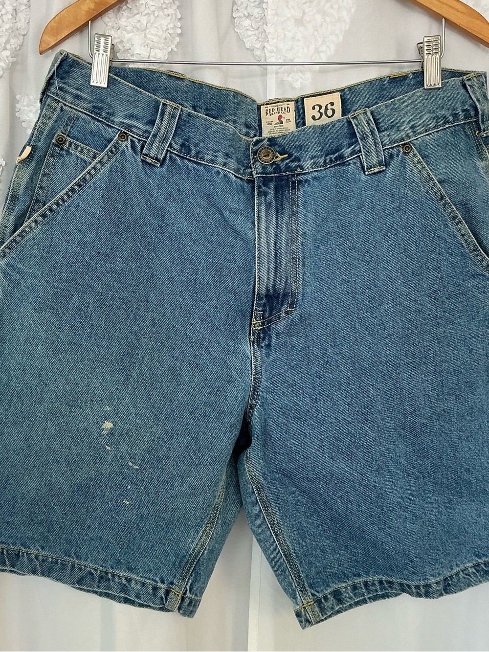 Redhead Vintage Carpenter Blue Denim Men’s Work Shorts - Classic Workwear Style